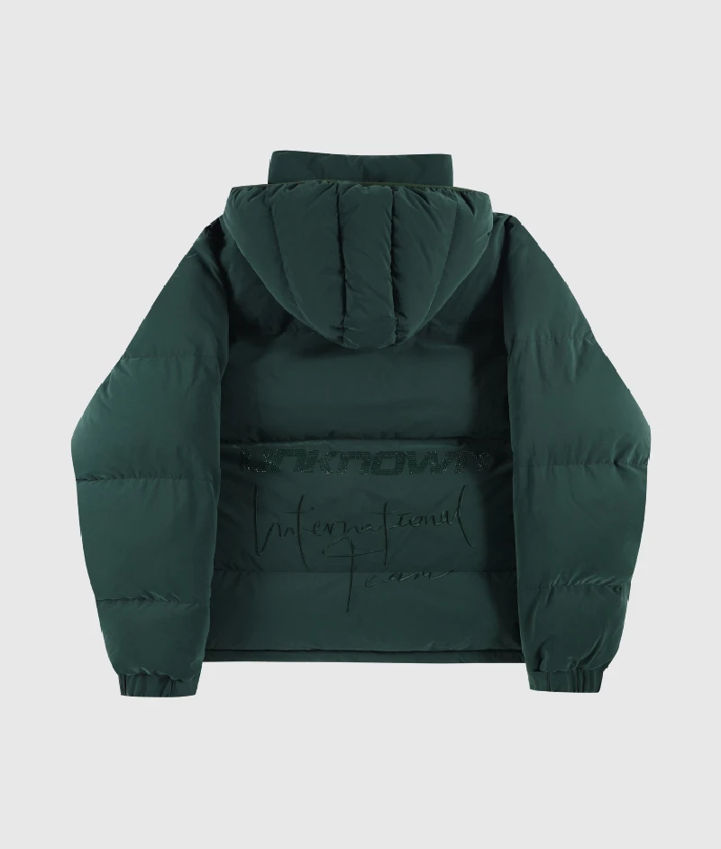 Unknown-London-Puffer-Zip-up-Jacket-Green-2